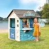 Spielhaus Mit Laden Sweety Corner Playhouse Smoby Mit Einer Etage Und Einer Küche Im Garten Mit Dusche SM810225-B