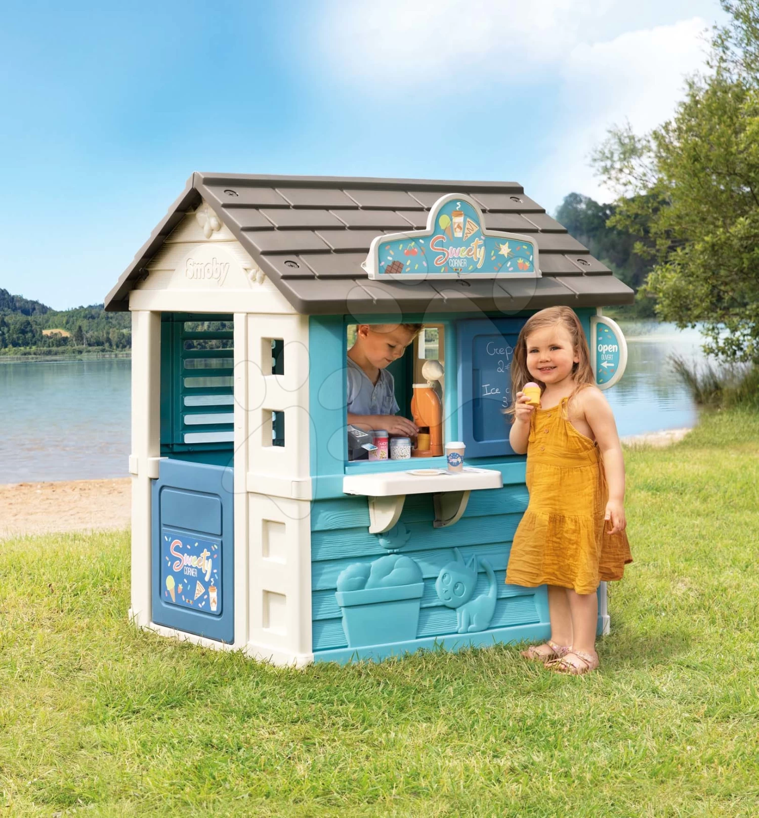 Spielhaus Mit Laden Sweety Corner Playhouse Smoby Mit Speisen Und Süßigkeiten 18 Beilagen Mit UV Filter Ab 2 Jahren SM810718 2 Spielhaus Mit Laden Sweety Corner Playhouse Smoby Mit Speisen Und Süßigkeiten 18 Beilagen Mit UV Filter Ab 2 Jahren SM810718 – Bild 2