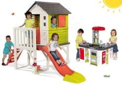 Set Häuschen Auf Säulen Pilings House Smoby Mit 1,5 M Rutsche Und Küche Tefal Studio XXL Elektronisch Mit Trommeln Und Eis Ab 2 Jahren -Spielzeug Theater Verkäufe 810800set 13 smoby set 2