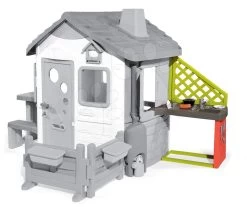 Set Spielhaus Pretty Sunny Flowers House Smoby Mit Spielküche Und Schaukel Mit Sandkasten -Spielzeug Theater Verkäufe 810901 a smoby letna kuchynka