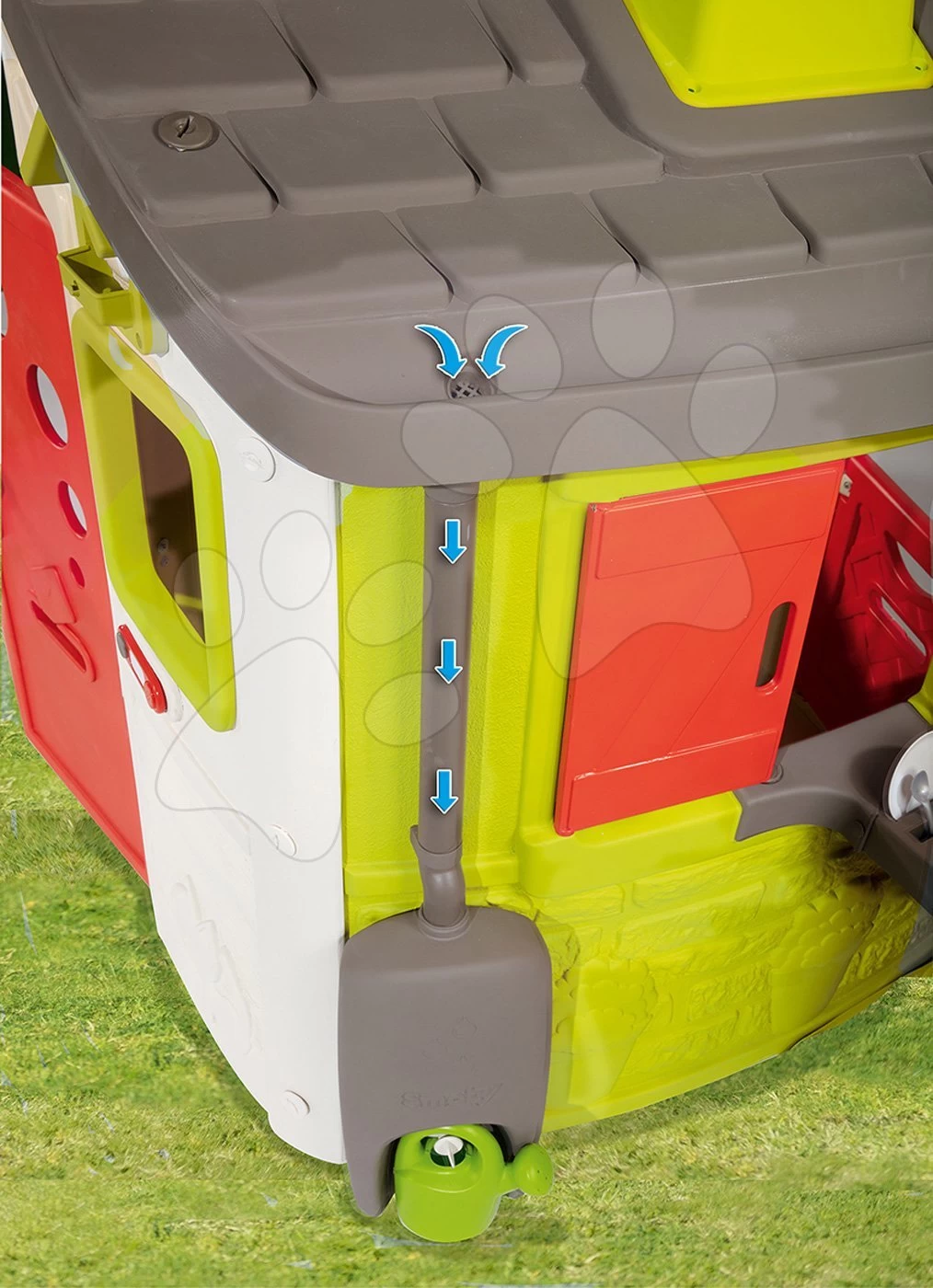 Entwässerung Mit Regenwassersammler Zum Häuschen Smoby Neo Jura Lodge Und Einen Tank Mit Funktionierendem Wasserhahn Und Einen Becher Mit UV-Filter 3 Entwässerung Mit Regenwassersammler Zum Häuschen Smoby Neo Jura Lodge Und Einen Tank Mit Funktionierendem Wasserhahn Und Einen Becher Mit UV-Filter – Bild 3