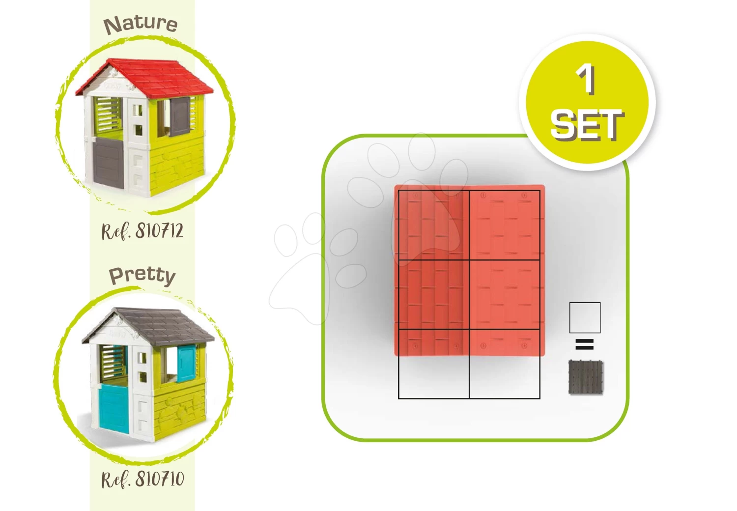 Häuschen Nature Smoby Rot-grün 3 Fenster Mit 2 Jalousien Und 2 Schiebeläden Mit UV-Filter Ab 2 Jahren 6 Häuschen Nature Smoby Rot-grün 3 Fenster Mit 2 Jalousien Und 2 Schiebeläden Mit UV-Filter Ab 2 Jahren – Bild 6