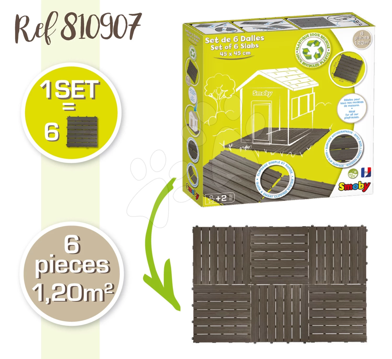 Boden Unter Allen Häusern Smoby Oder Auf Der Terrasse Oder Gehweg Zum Häuschen Set Aus 6 Quadraten 45 * 45 Cm / 1,2 M2 5 Boden Unter Allen Häusern Smoby Oder Auf Der Terrasse Oder Gehweg Zum Häuschen Set Aus 6 Quadraten 45 * 45 Cm / 1,2 M2 – Bild 5