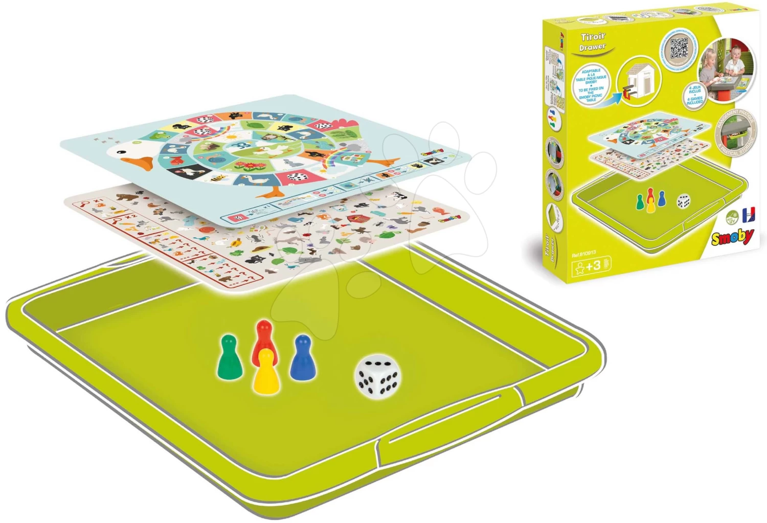 Set Mit 4 Brettspielen Für Einen Picknicktisch Games Drawer Set Smoby In Einem Ordner Abgelegt Ab 3-6 Jahren SM810913 7 Set Mit 4 Brettspielen Für Einen Picknicktisch Games Drawer Set Smoby In Einem Ordner Abgelegt Ab 3-6 Jahren SM810913 – Bild 7