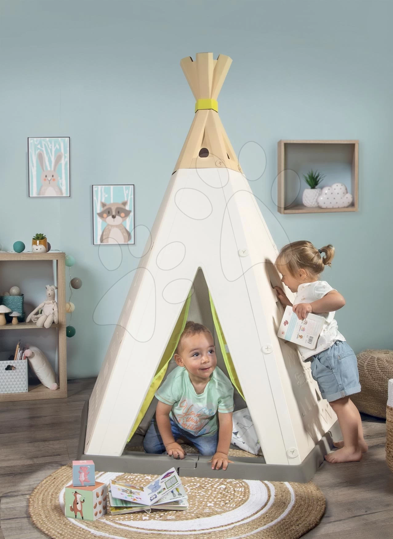 Zelt, Natur Indoor&Outdoor Teepee Evolutive Smoby Einstellbar Mit Sommergehege Unter Sonnenschirm Für Pferd, Laufrad Ab 24 Monate 8 Zelt, Natur Indoor&Outdoor Teepee Evolutive Smoby Einstellbar Mit Sommergehege Unter Sonnenschirm Für Pferd, Laufrad Ab 24 Monate – Bild 8
