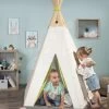 Zelt Natur Indoor&Outdoor Teepee Evolutive Smoby Verstellbar Mit Essbereich Im Garten Ab 24 Monaten