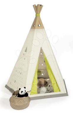 Zelt Natur Indoor&Outdoor Teepee Evolutive Smoby Verstellbar Mit Stühlen Im Garten Unter Der Lampe Ab 24 Monaten -Spielzeug Theater Verkäufe 811000 g smoby teepee 15