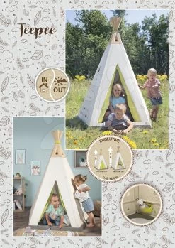 Natürliches Zelt Indoor&Outdoor Teepee Evolutive Smoby Höhenverstellbar 159-184 Cm Mit Textilvorhang UV-Filter Von 2-8 Jahren -Spielzeug Theater Verkäufe 811000 m smoby teepee 2