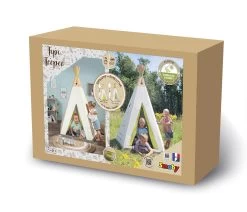 Zelt Natur Indoor&Outdoor Teepee Evolutive Smoby Verstellbar Mit Stühlen Im Garten Unter Der Lampe Ab 24 Monaten -Spielzeug Theater Verkäufe 811000 r smoby teepee 7