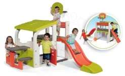 Set Häuschen Smobys Freunde Mit Küche Und Klingel Und Ein Spielzentrum Fun Center Mit Rutsche -Spielzeug Theater Verkäufe 840203 a smoby hracie centrum 8