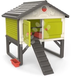 Hühnerstall Für 5 Hühner Cluck Cluck Cottage Green Smoby 4 Türen Mit Treppe Und Einem Futtertrog Und Einem Nest Mit Einem Künstlichen Ei 128 Cm Höhe SM890101 -Spielzeug Theater Verkäufe 890101 f smoby kurin